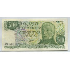 ARGENTINA COL. 646c BILLETE 500 PESOS LEY 18.188 BOT 2427b SIN CIRCULAR UNC